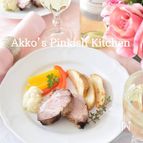 タイム風味のサラダ焼き豚♡ワインを楽しむ食卓♪