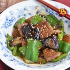 ゴロゴロ肉味噌団子となすの甘辛炒め【アレンジ】