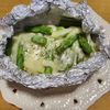 ナムディの作ってみた!投稿(アスパラとチーズのホイル焼き。フライパンで簡単♪旬の副菜。)