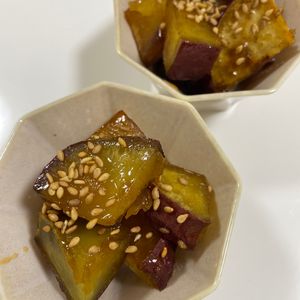 ぺんぎん？の作ってみた!投稿(フライパン10分！【カリッホクッ！大学芋】揚げ焼きで簡単♩)
