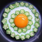 可愛い目玉焼き☆オクラ