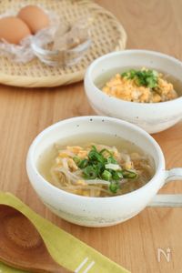 【食べるスープ】簡単！もやしと卵の生姜スープ