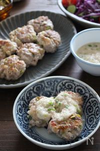 疲れに負けない！豚こま紅生姜団子のトロロソース。