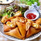一度に大量生産！子供が喜ぶ♡『ハムエッグ春巻き』