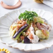 さっぱりうまい！【豚しゃぶとなすの梅ジュレサラダ】