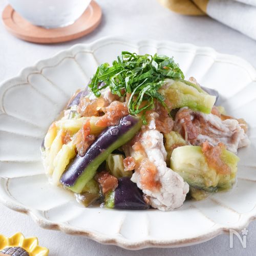 さっぱりうまい！【豚しゃぶとなすの梅ジュレサラダ】