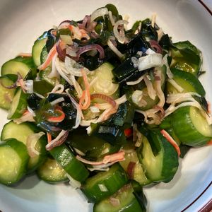 くだもの大好き🧡の作ってみた!投稿(【きゅうり、わかめ、かにかまの中華風酢の物】パパっとあと一品)