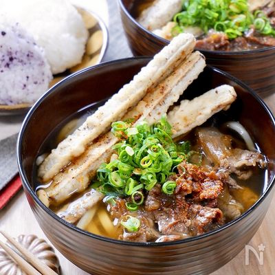 福岡名物!『肉ごぼ天うどん』