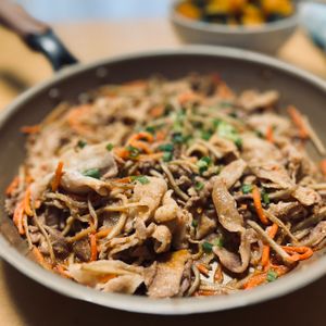 きーたんの作ってみた!投稿(簡単で美味しいから定番になる【豚ごぼ炒めの胡麻まみれ】)