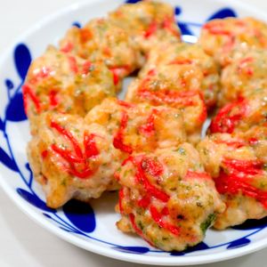 まゆの作ってみた!投稿(紅しょうがと青のりの香ばしチキンナゲット【鶏むね肉で♪】)