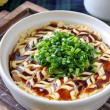 ヘルシーなのにこの満足感！レンチン海鮮お好み焼き