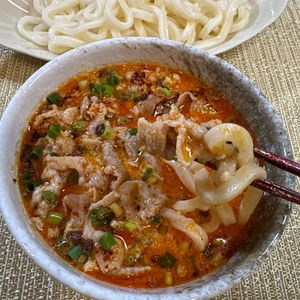 楽ラク手抜キッチン🐶🐾の作ってみた!投稿(【レンジで5分！濃厚担々つけ汁うどん】簡単にすぐできる♡)