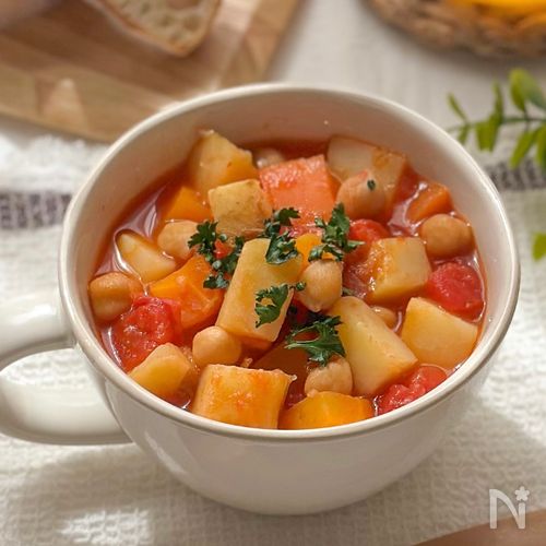 ほったらかしで完成！具だくさん♩【炊飯器でミネストローネ】