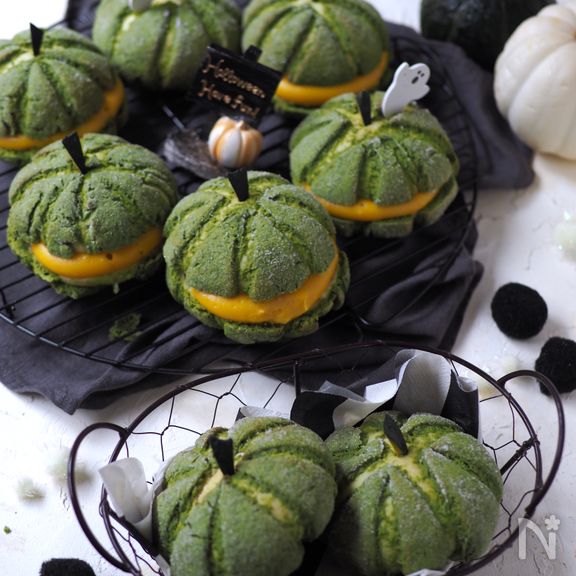 パンプキン・メロンパン【発酵なし・ＨＭで簡単】