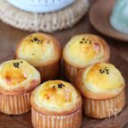 茹でて丸めてのせるだけ【米粉スイートポテトマフィン】