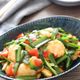 【鶏むね肉とにらとトマトのガーリックオイスター炒め】
