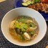 磯野藻屑源素太皆の作ってみた!投稿(パクチーを添えて♪豆腐としめじの牛だしスープ)