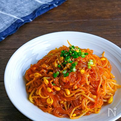コンナムルチャプチェ・蒸し煮で作る旨辛豆もやしチャプチェ