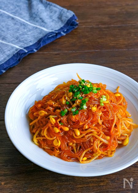 コンナムルチャプチェ・蒸し煮で作る旨辛豆もやしチャプチェ