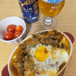 Tsuneaki Okadaの作ってみた!投稿(とろ〜り卵とチーズの♡【濃厚焼きカレードリア】)