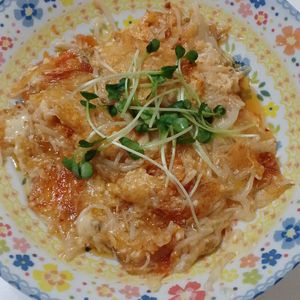 1バーバミーの作ってみた!投稿(【フライパン1つ】ふわとろキムチーズ焼き)