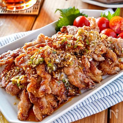 【カリカリ豚こま香味だれ】パクパクいけちゃう!おつまみおかず