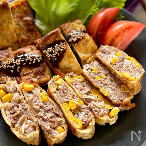 豚こまもやしの油揚げトンカツ 揚げない 食べごたえ抜群 レシピサイトnadia 豚こまもやしの油揚げトンカツ 揚げない 食べごたえ抜群 レシピサイトnadia