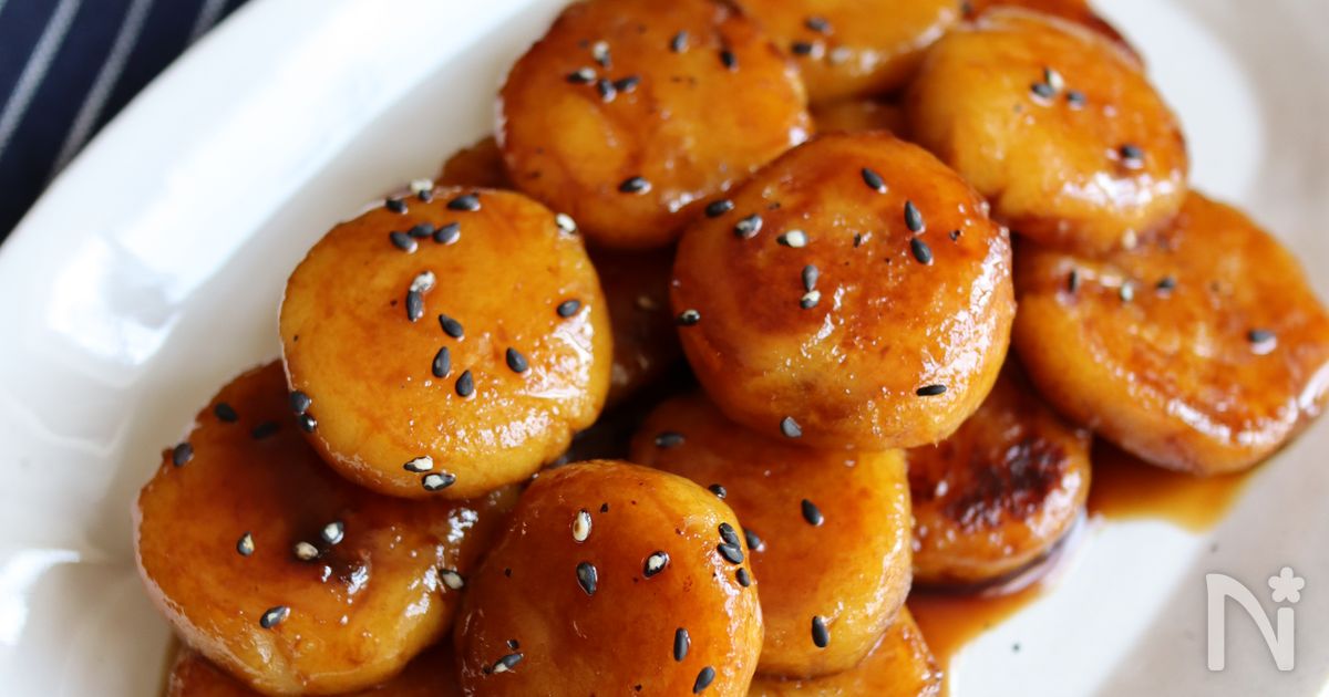 焼き芋で♪みたらし風さつまいも餅