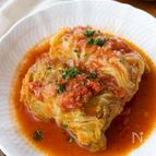 『ロールキャベツのトマト煮込み』自家製トマトソース活用☆