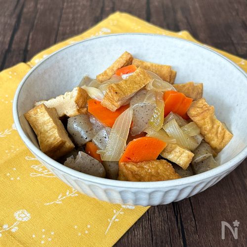 簡単美味しい!厚揚げとこんにゃくの甘辛煮*