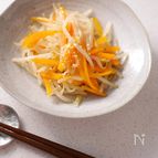 もやしと人参の簡単ナムル　1分半茹でて和えるだけ！