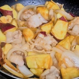 773726の作ってみた!投稿(ご飯がすすむ♪【さつまいもと豚バラの甘辛炒め】)