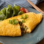 ご飯に合う！納豆と長芋のふわとろオムレツ