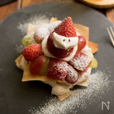 春巻きの皮でフルーツミルフィーユパイ