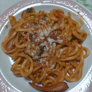 KUMIKOの作ってみた!投稿(パスタより美味しい!?『うどんナポリタン』ランチに最適♡)