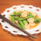 海老とさやえんどうの簡単・タイ風炒め
