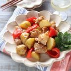新じゃがと鶏のバタポン炒め