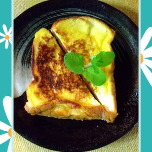 チョロリスの作ってみた!投稿(甘じょっぱ系フレンチトースト＊チーズとろけるモンティクリスト)