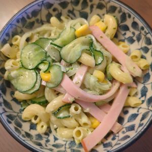 たりおの作ってみた!投稿(バジルマカロニサラダ)