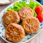 【高野豆腐をつなぎに◎れんこんハンバーグ】