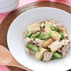 豚肉・厚揚げ・オクラの塩味あん♡オクラは生のままでOK！