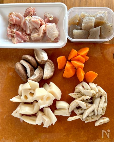 基本の筑前煮工程1