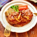 絶品♩きのこたっぷり煮込みハンバーグ#簡単
