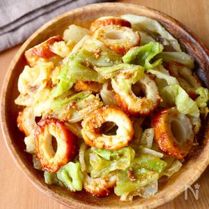 レンジで5分！【キャベツとちくわの胡麻和え】栄養満点副菜♩
