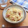 冷凍うどんで絶品!濃厚カルボ風うどん