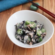 食物繊維たっぷり♪オクラとひじきのツナマヨサラダ