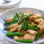 パサつきません！＊むね肉とアスパラのとろみ炒め＊