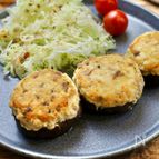 マヨネーズと七味でマヨ辛！『椎茸の肉詰め』