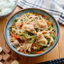 レンジにお任せ！旨だれ豚チャプチェ