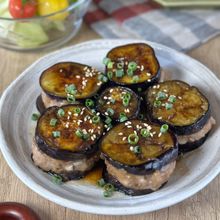 きのこたっぷり！【なすのはさみ焼き】
